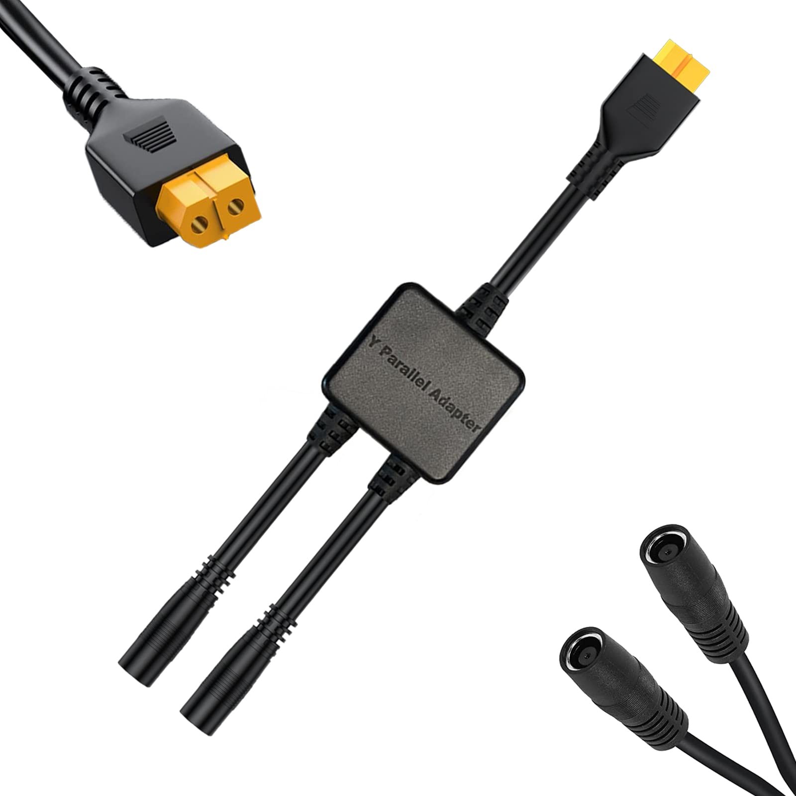 DC 8mm to XT60 Y Splitter, 20A Rated Current Parallel Adapter – Reverse Current