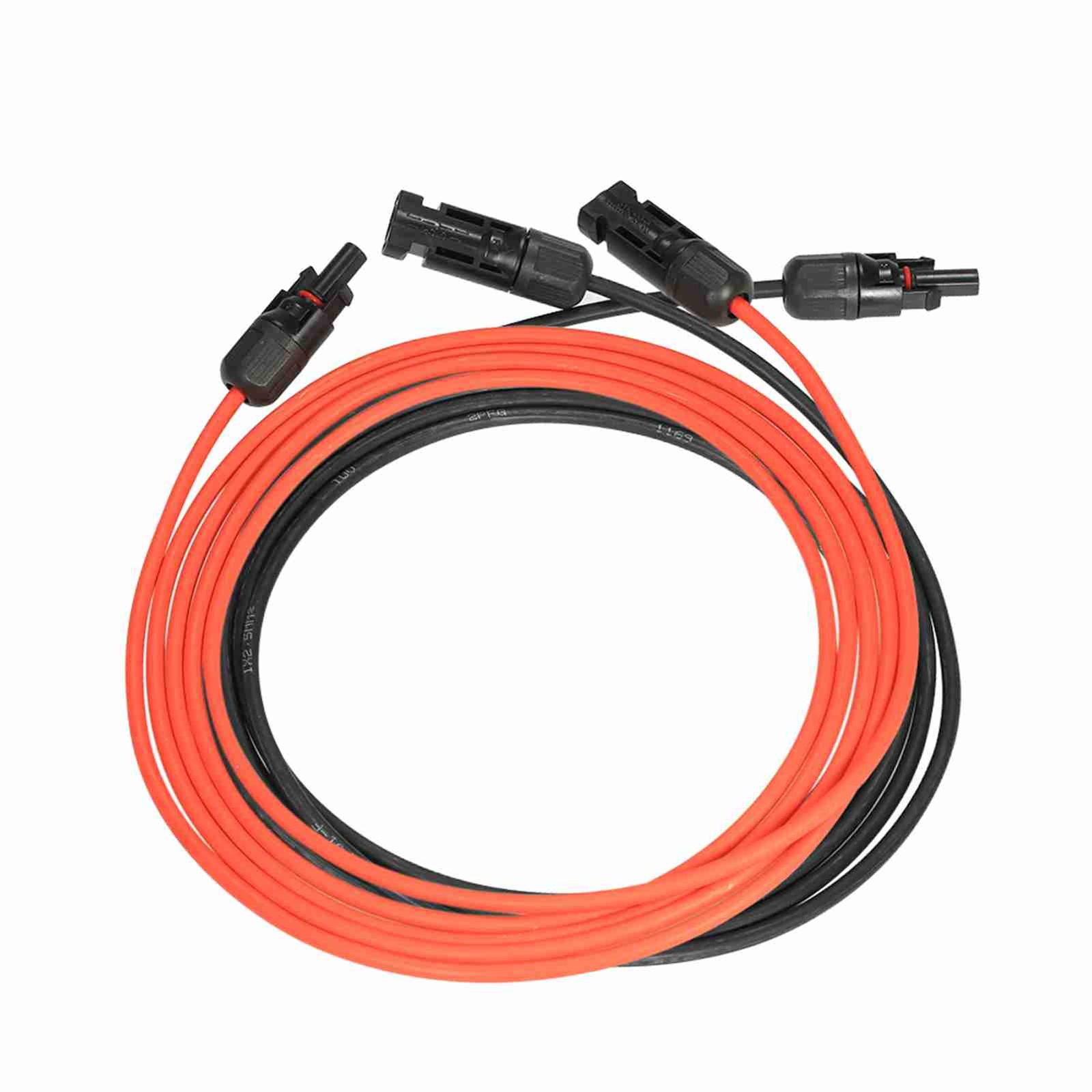 10AWG Solar Extension Cable 10ft Black +10ft Red