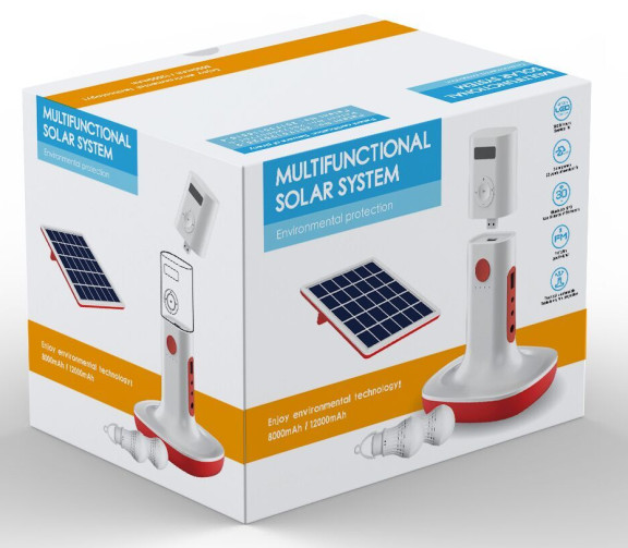 Multifunctional Mini Solar power System, LED Lights, Solar Panel, MP3/FM/BT