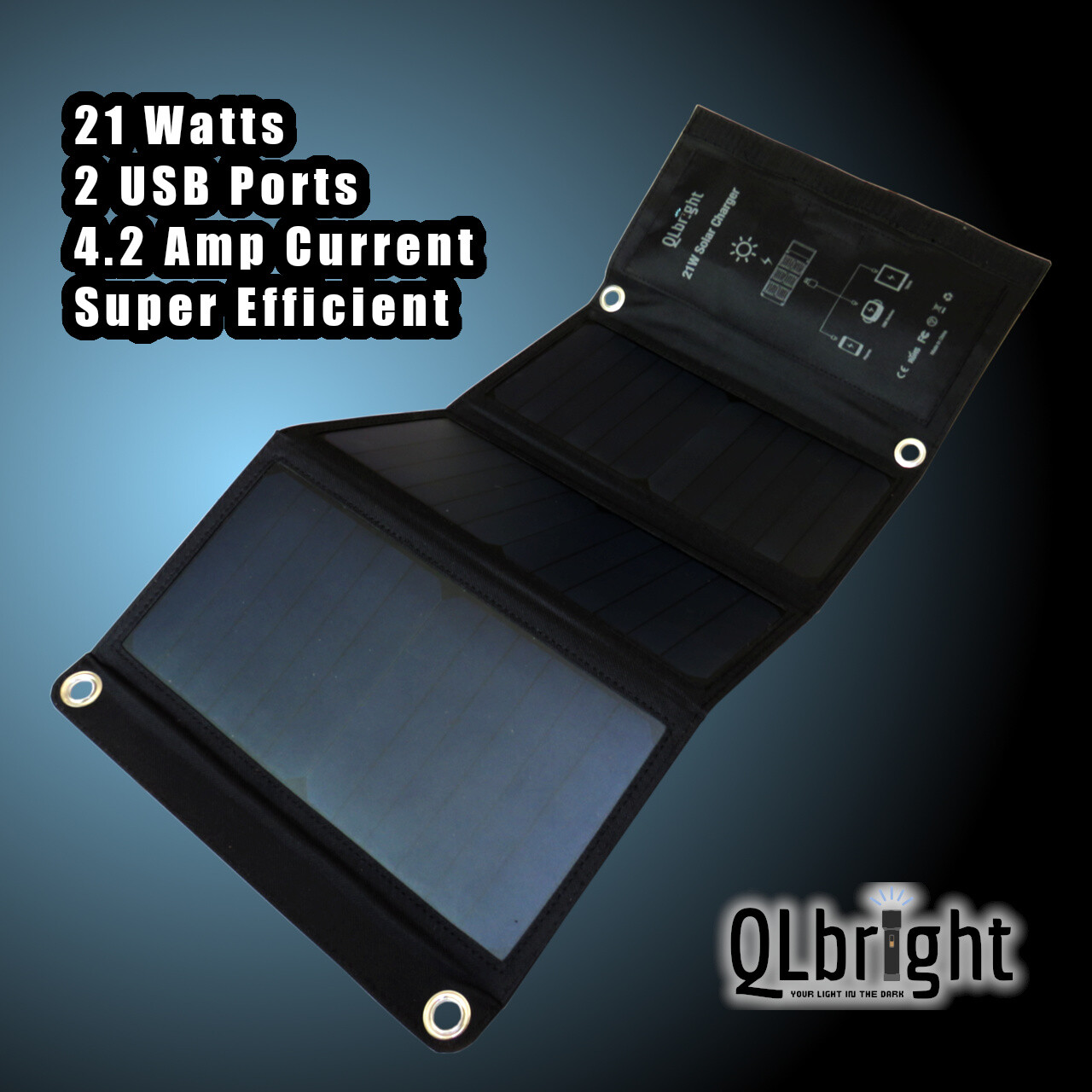 Powerful and Compact 21-Watt USB Solar Charger for Outdoors and Emergencies
