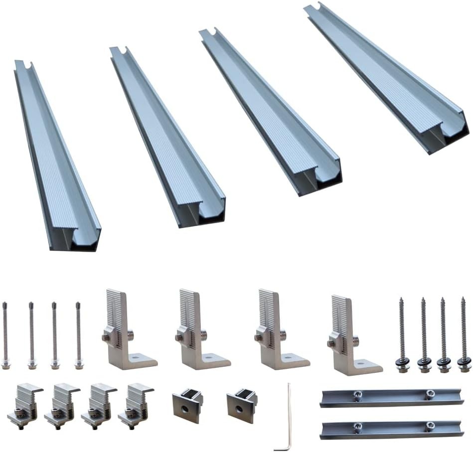 Durable Roof Mount Bracket Kit for Solar Panels, Supports Off-Grid Installations
