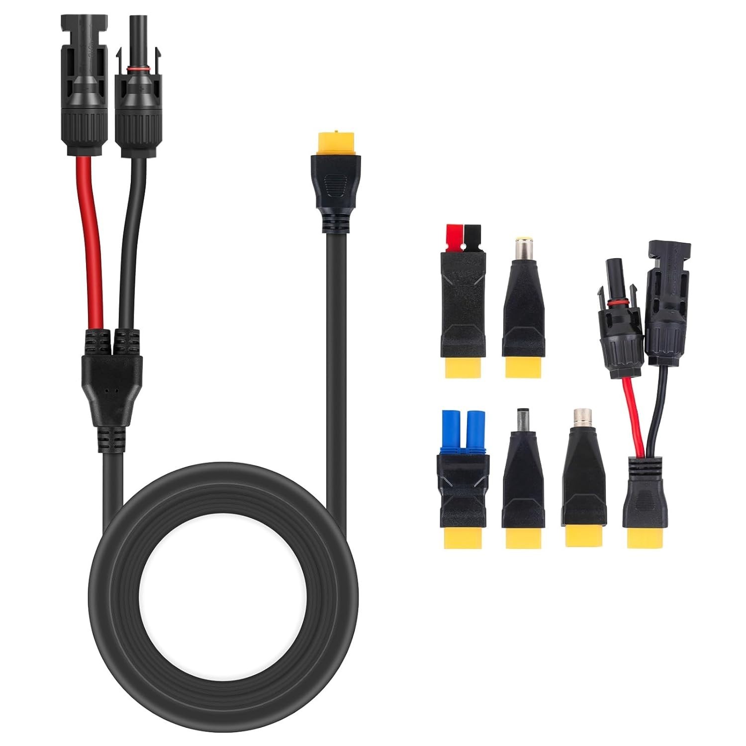 Solar Panel Connector Kit 6 in 1 Cable Solar Connector 14AWG Heavy-Duty Cable…