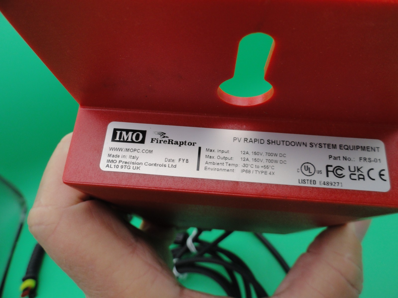 IMO FIRE RAPTOR PV RAPID SHUTDOWN SYSWTEM EQUIPMENT