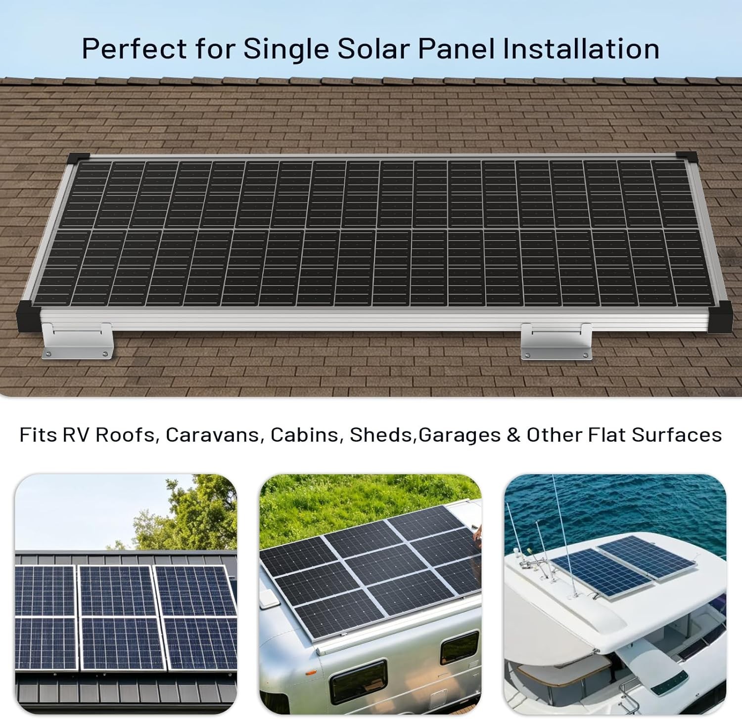 Solar Panel Z Mounting Brackets With Stainless Steel Fixings For RV Camp Roof US
