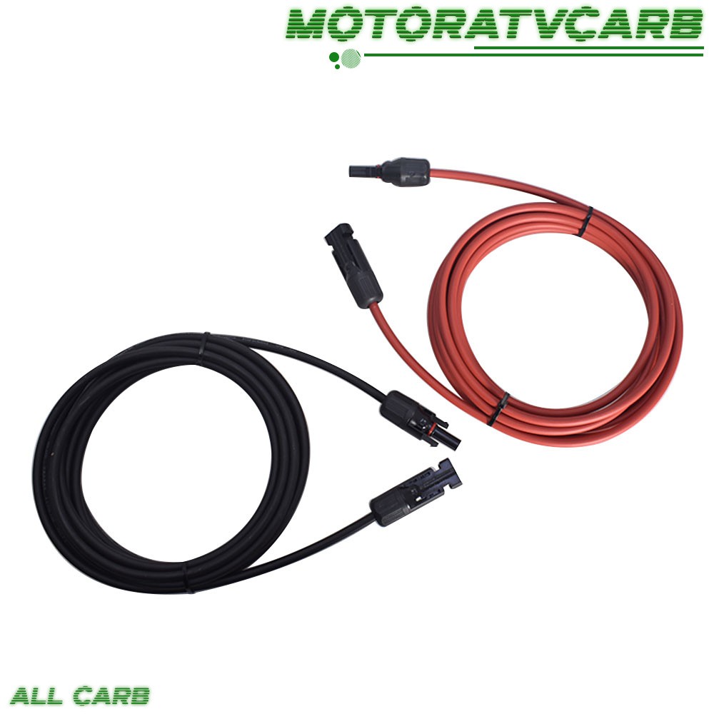 ALL-CARB 10 Feet Solar Panel Extension Cable Wire Connector 12AWG Black + Red