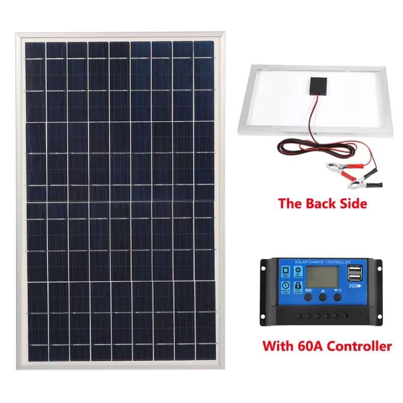 300W 12V Portable Solar Panel Kit Complete Polycrystalline USB Power Outdoor Rec