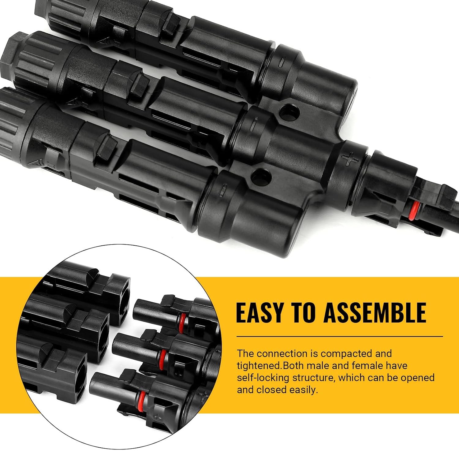 Solar Panel Connectors 3 to 1 Y Type Parallel Connection Adapter for Solar