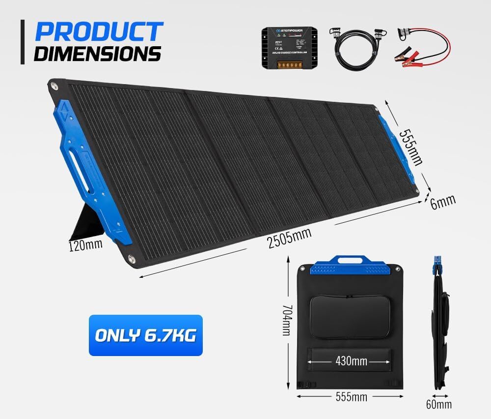 200W Solar Panels 18V Foldable Monocrystalline Solar Panel Adjustable bracket