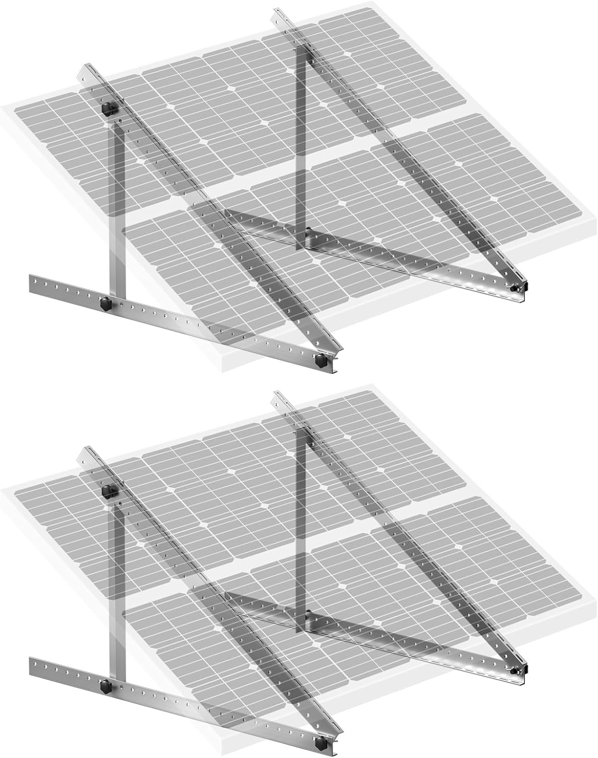 2 Sets Solar Panel Mounting Brackets – 45-Inch, 0 to 90 Adjustable Tilt Mo