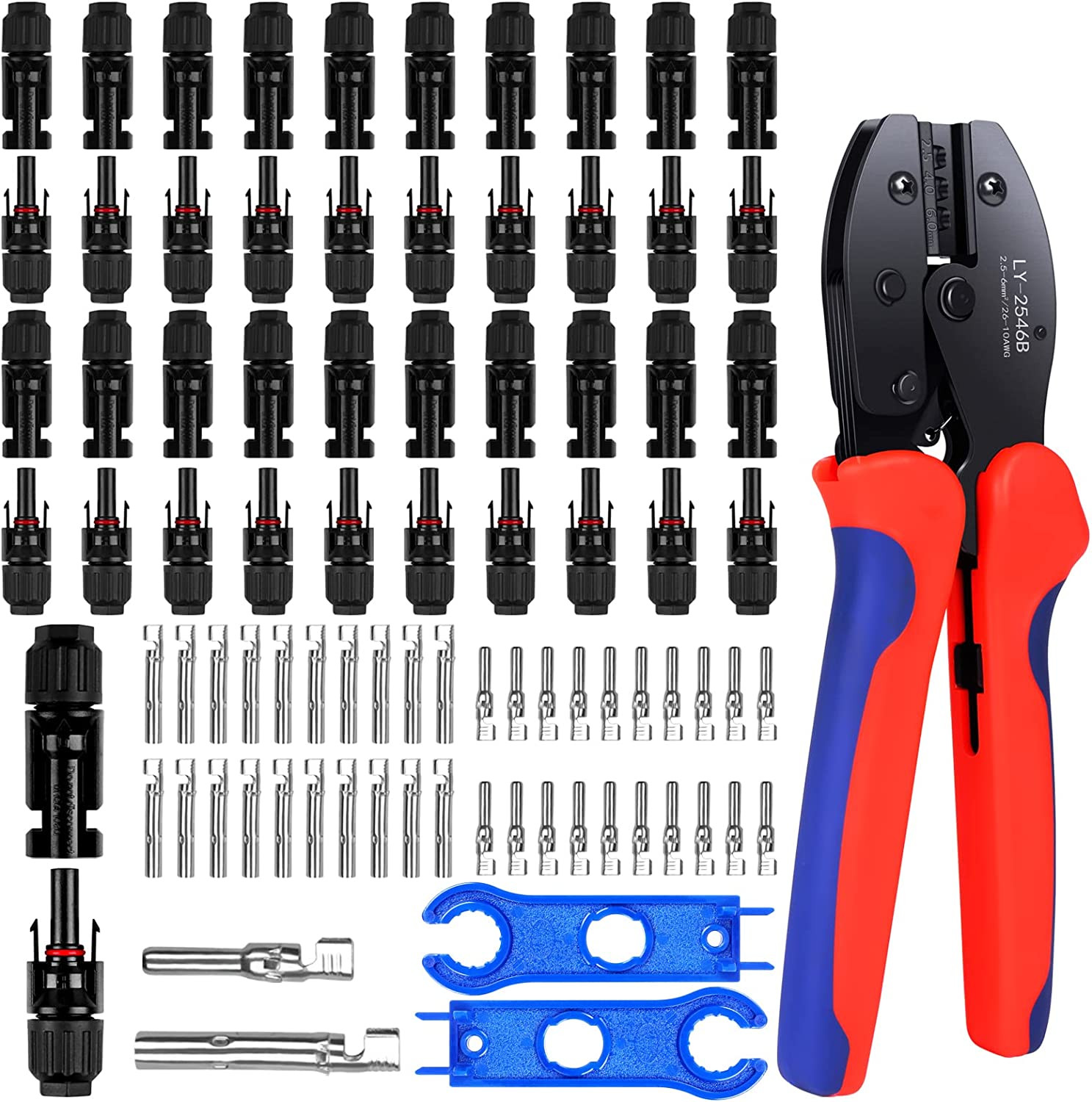 Karidge Solar Cable Connector-Crimping Tool Kit,20 Pairs Male/Female Solar Panel