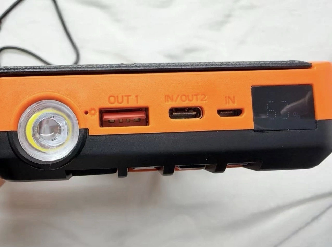 Jinepin PN-W21S Solar Power Bank Charger w/ Flashlight for Camping/Hiking