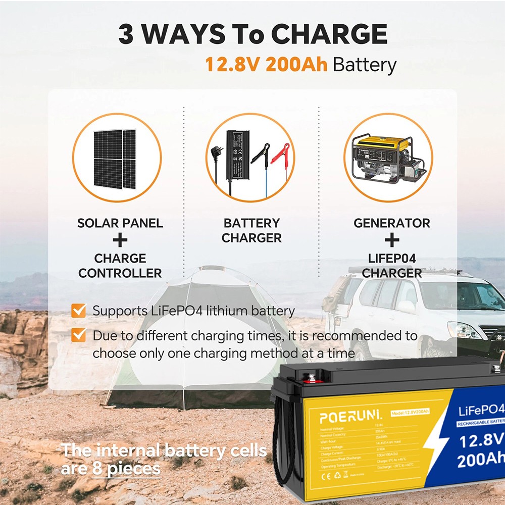 100AH 12V Lithium Battery LiFePO4 Deep Cycle for Solar Panel RV Off-grid Marine