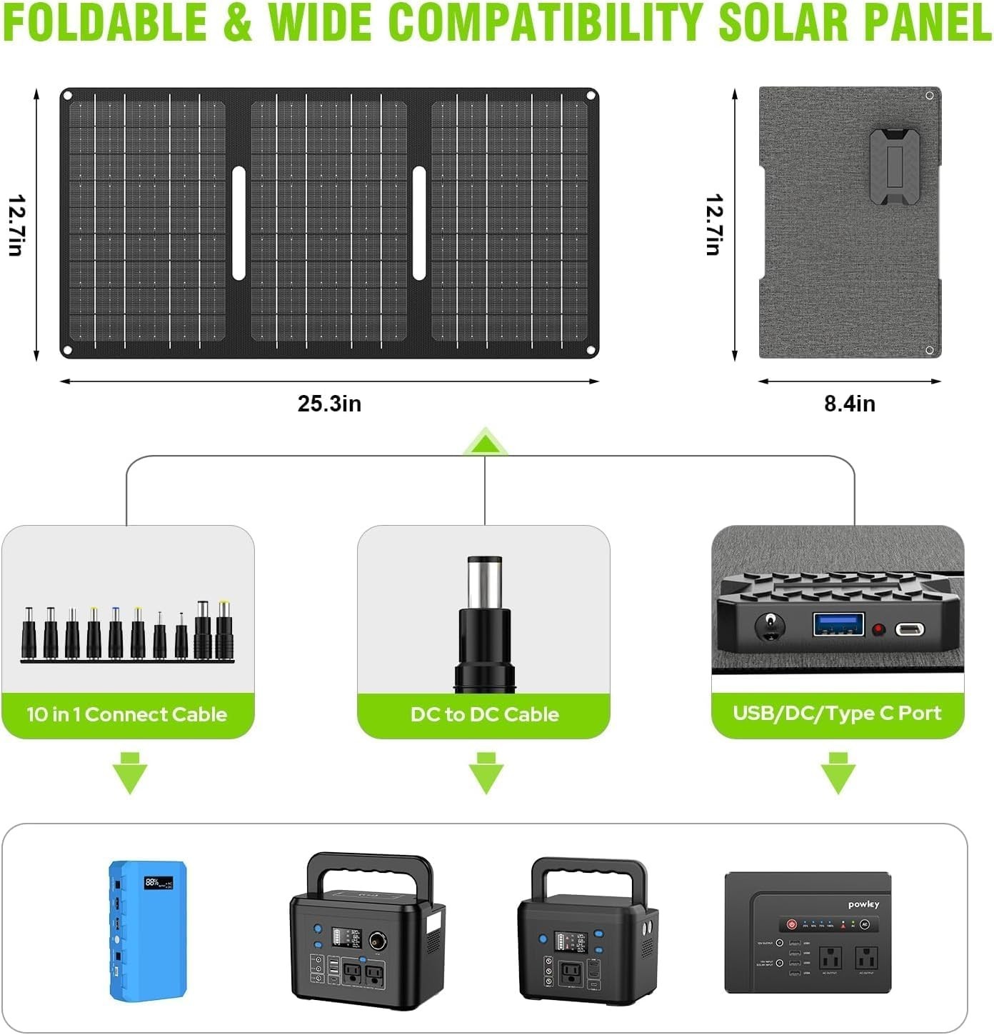 65W Portable Power Bank + 30W Solar Panel Kit Mini Solar Generator for Camping
