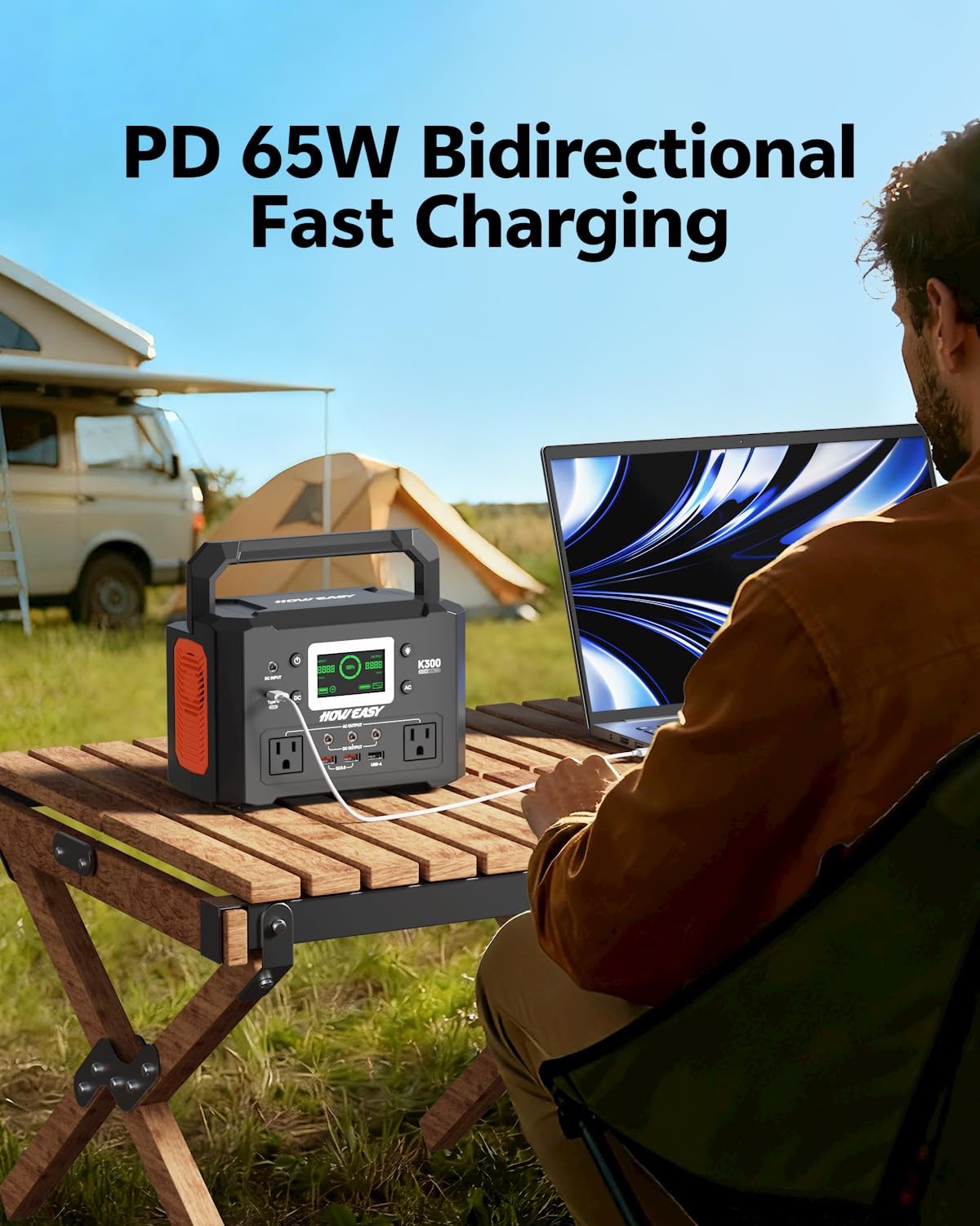 HOWEASY Portable Power Station 300W, 222Wh Solar Generator with 110V Pure Sin…