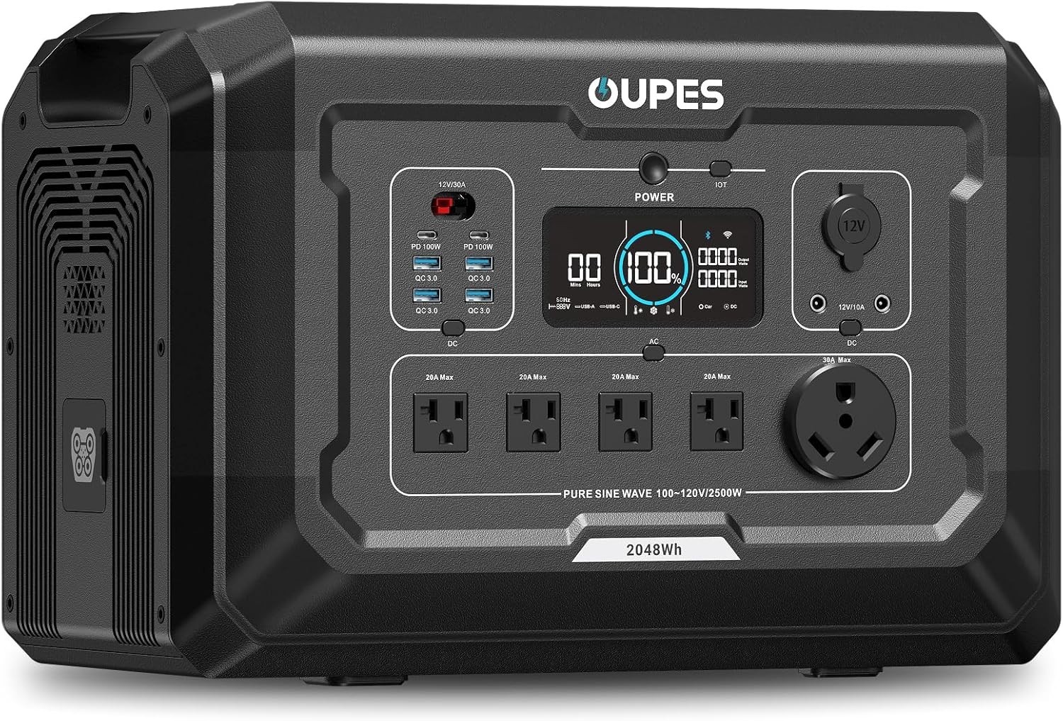 OUPES Mega 2 Portable Power Station 2500W (5400W Peak) Solar Power Generator