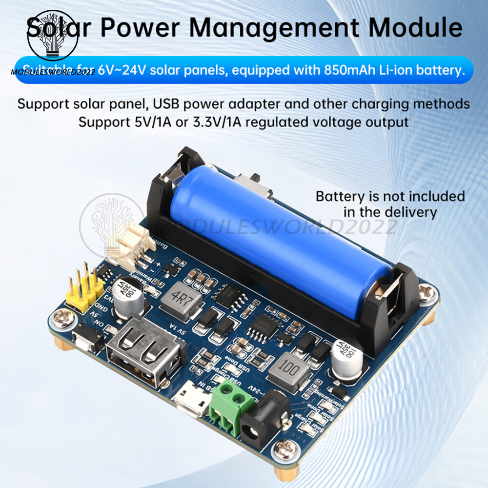 Power Manager Module for 6V~24V Solar Panel Support MPPT USB Battery Charging