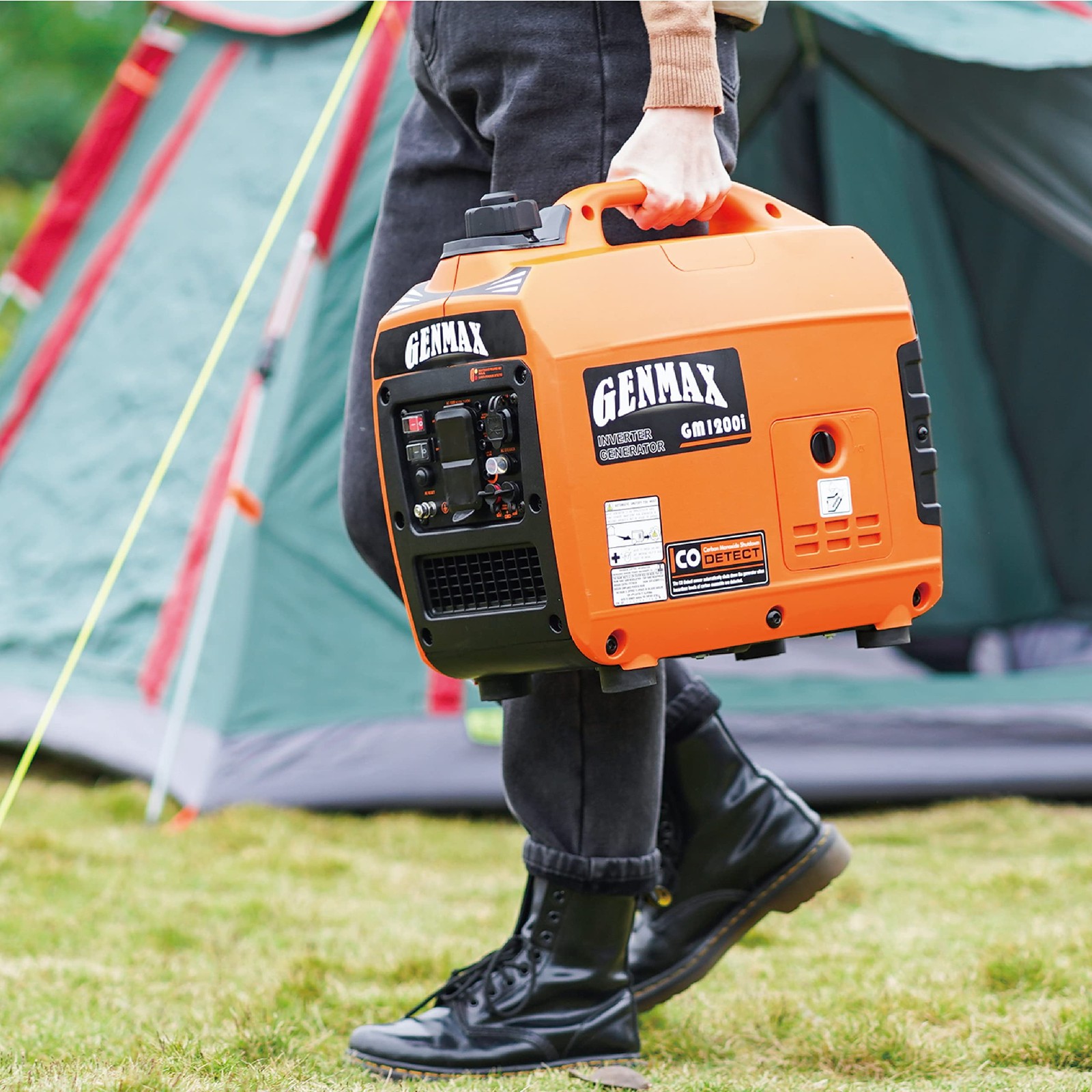 GENMAX Portable Generator，1200W Ultra-Quiet Gas Engine, EPA Compliant, Eco-Mo…