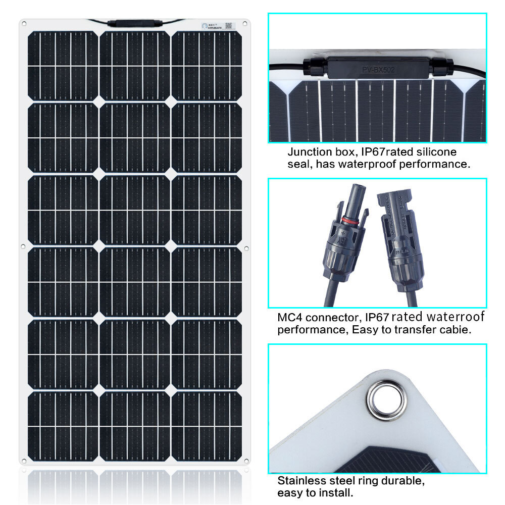 180 Watt Solar Panel 18V 40A Battery Charger for Home RV Marine Battery Charge