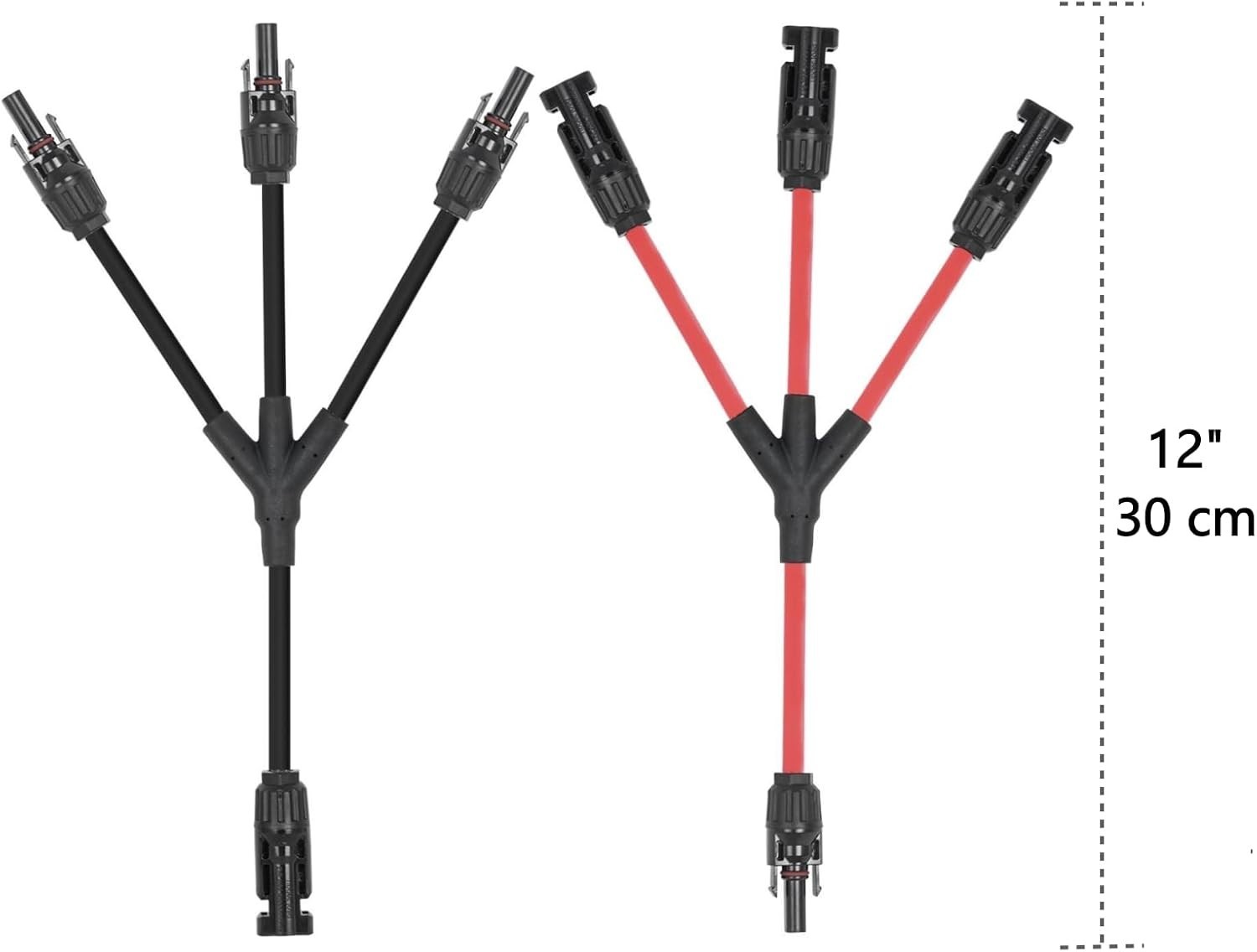 High-Performance Solar Connector Y Splitter for 3 Panels – 12 Inch, Easy Install