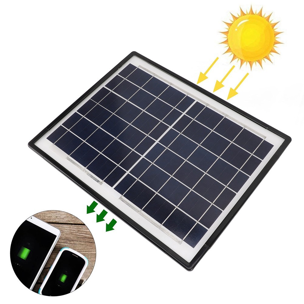 20W 6V Solar Panel for RV Boat and Motorcycle Charging Dual USB Output Ports