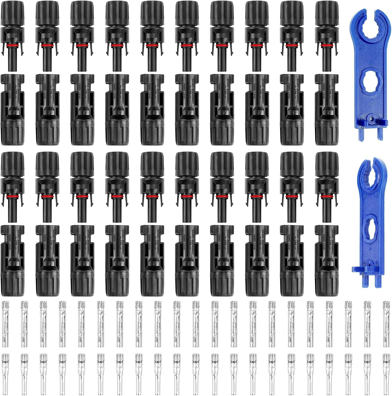 40PCS (20Pairs) Solar Panel Connectors, Male/Female Multi-Contact 4 Solar Connec