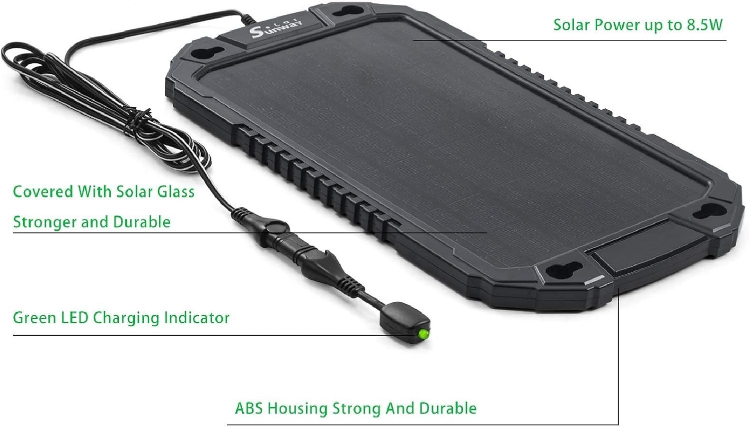 Car Battery Trickle Charger & Maintainer 12Volt 8W Solar Panel Power Charger …