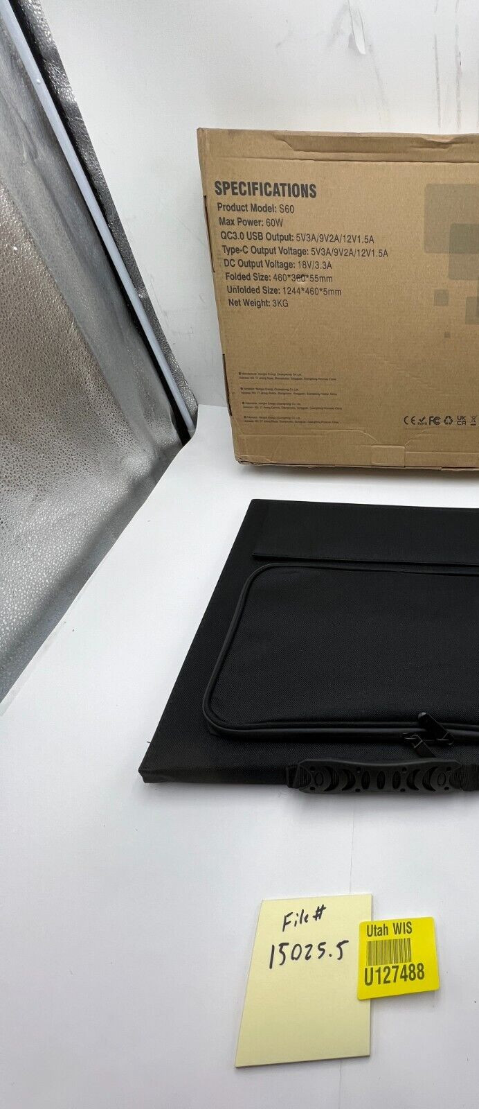 Powkey S60 Foldable Solar Panel Charger 18V DC Output 60KW