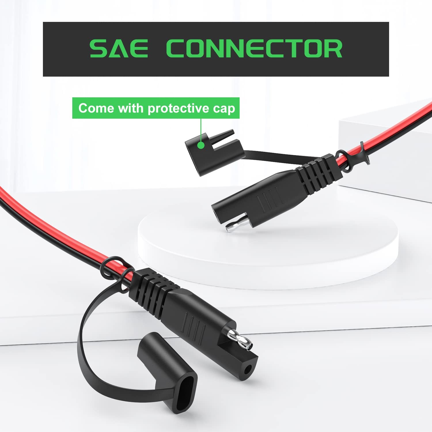 SAE 10FT 16AWG Battery Charger Extension Cord with Quick Disconnect Connector…