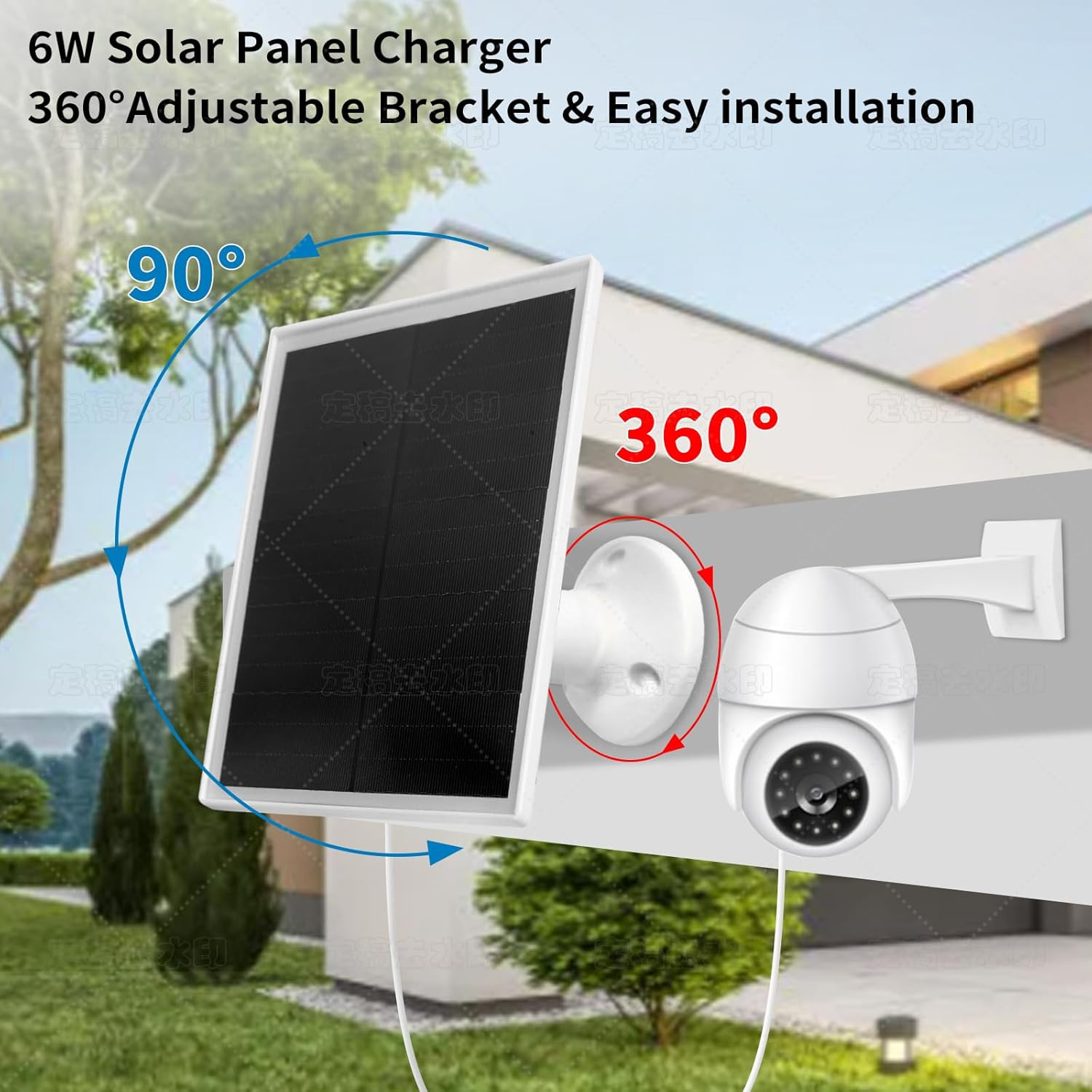 6W Solar Panel Charger, Solar Panel with Micro USB & USB-C Port for DC 5V Outdoo