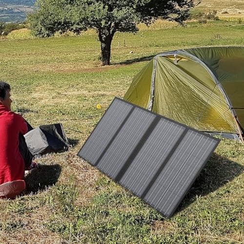 Foldable Solar Panel Charger 60W with 18V DC Output (11 Connectors) – Black/Gray