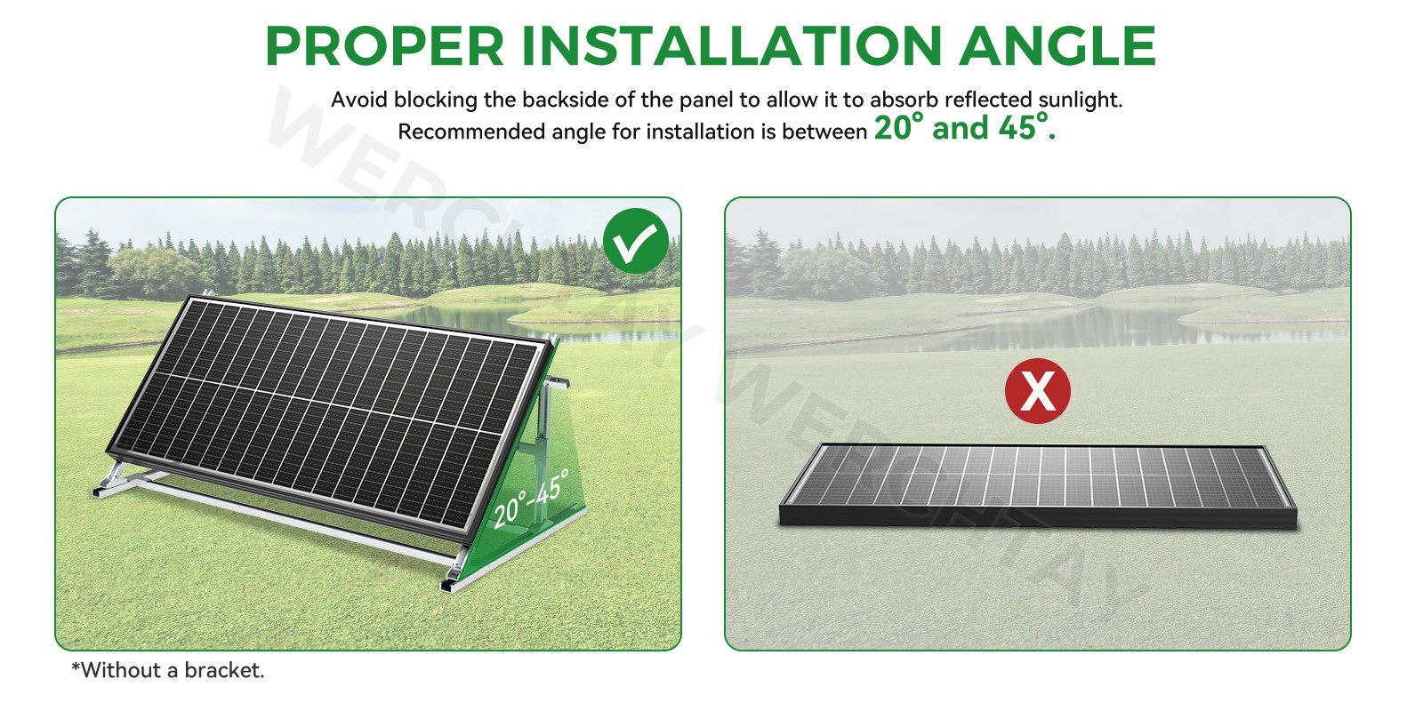 100 Watt Bifacial Solar Panel 12V Home PV Power Off-Grid RV Camper System Carava
