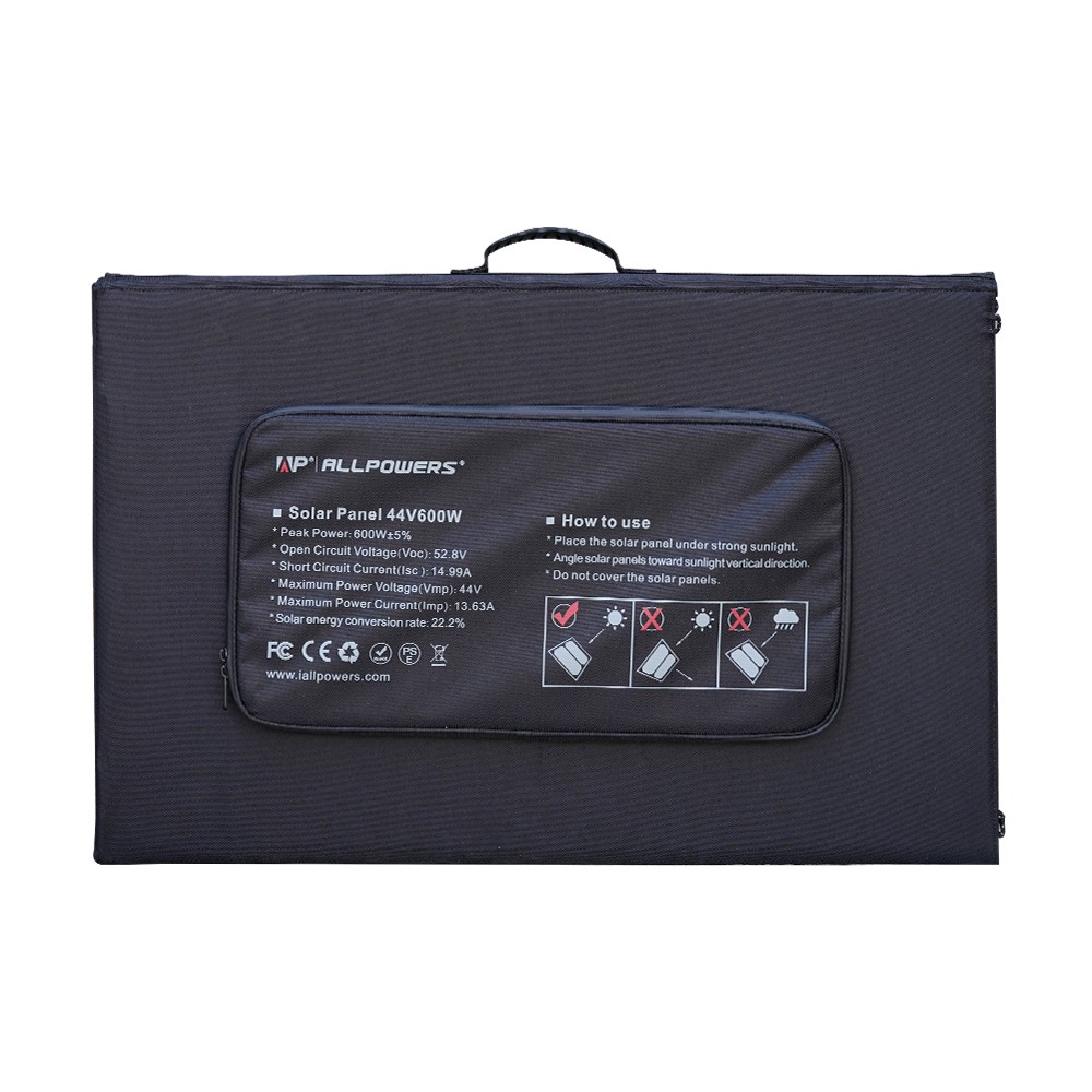 ALLPOWERS 600W Mono Foldable Solar Panel Waterproof IP67 Kit For Bank Generator