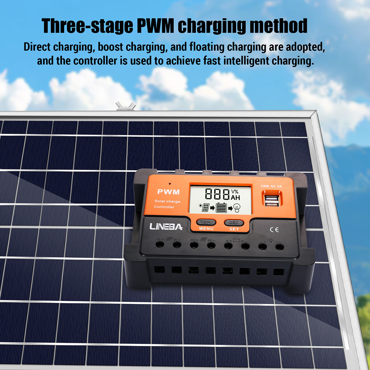 100A/60A/30A 12V/24V/36/48V PWM Solar Charge Controller Solar Panel PV Regulator