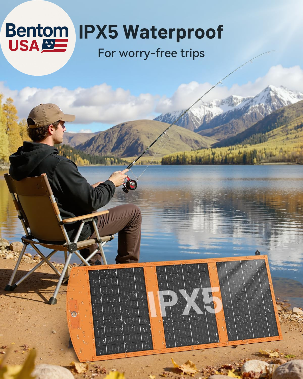 Solar Panels 30W Portable Foldable Solar Charger with 5V USB-A and USB-C Fast Ch