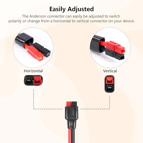 Yeti 10AWG Solar Extension Cable – 1FT, Compatible with Solar and Anderson 1 FT