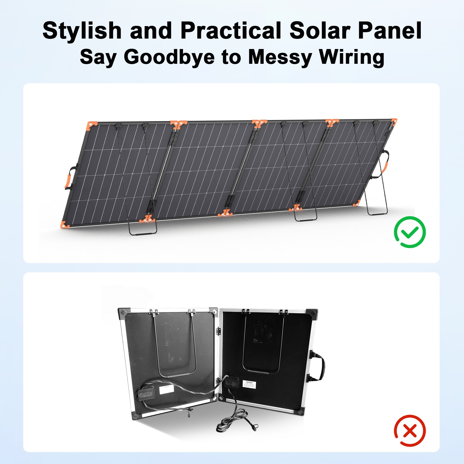 MHPOWOS Bifacial 400W Solar Panel for Ecoflow Ecoflow Delta Pro Delta 2 Delta 3