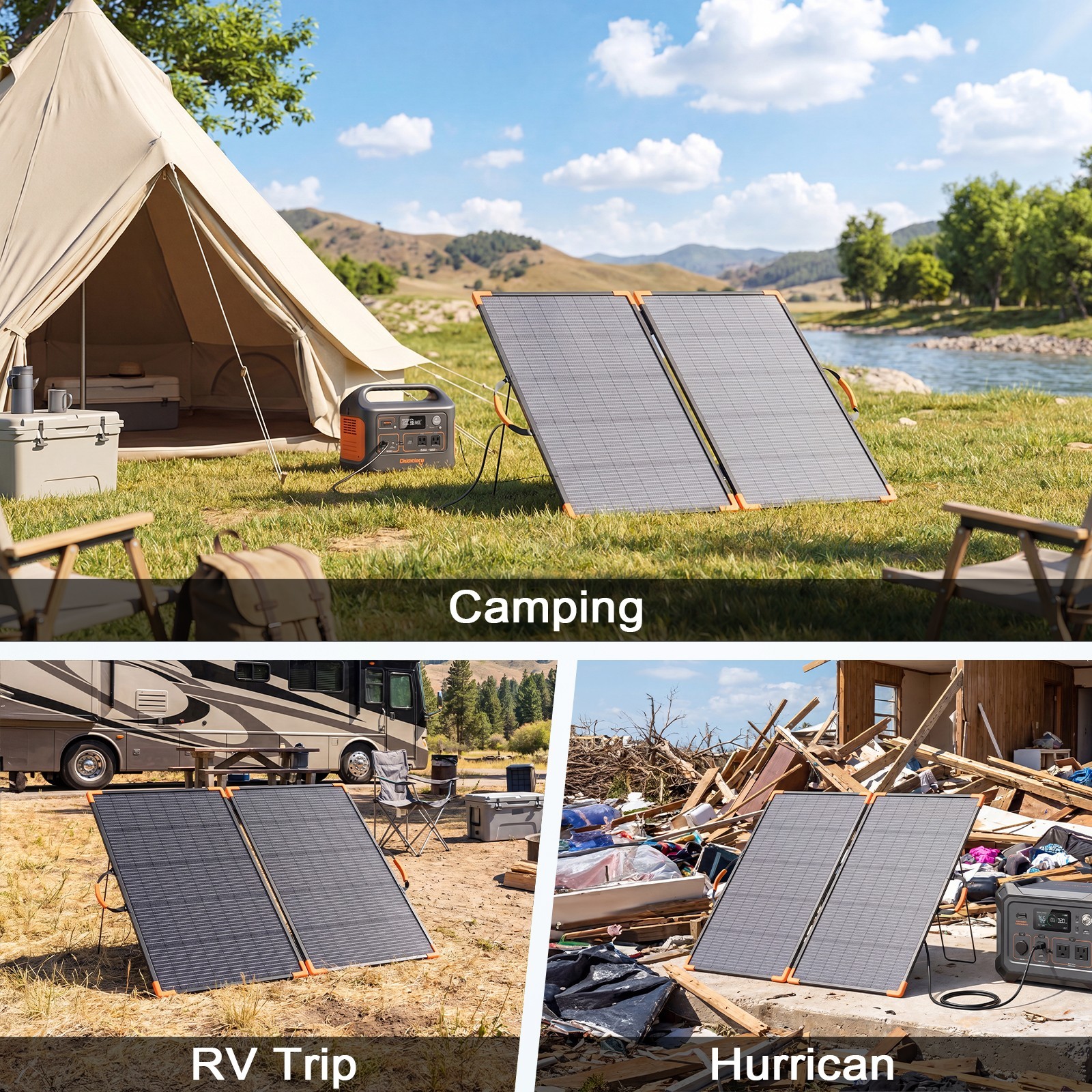 Bifacial Solar Panel 100W 200W for ECOFLOW Portable Power Station DELTA 2