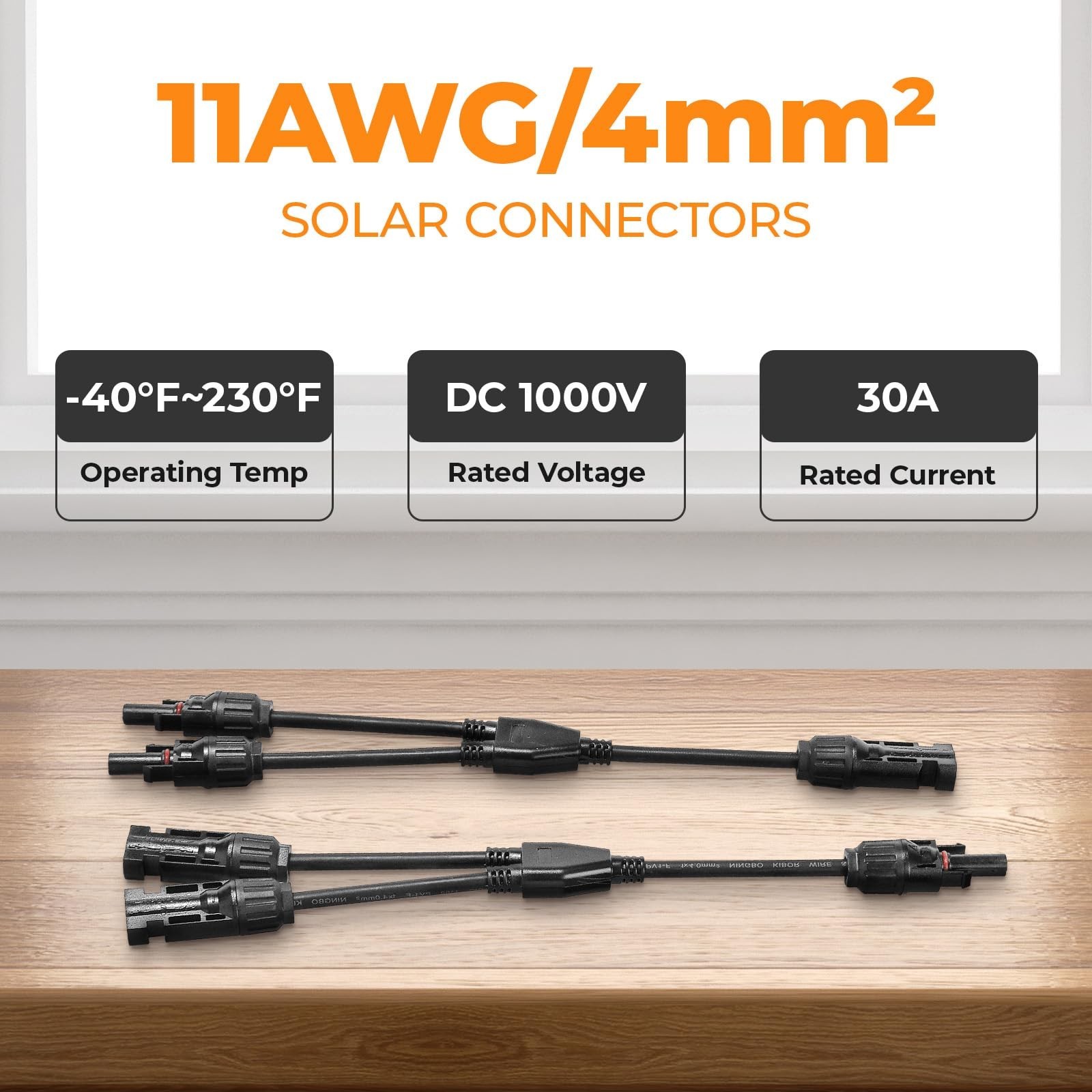 2 to 1 Solar Panel Splitter Connector Y Branch Cable 1000V Parallel Adapter (5 P