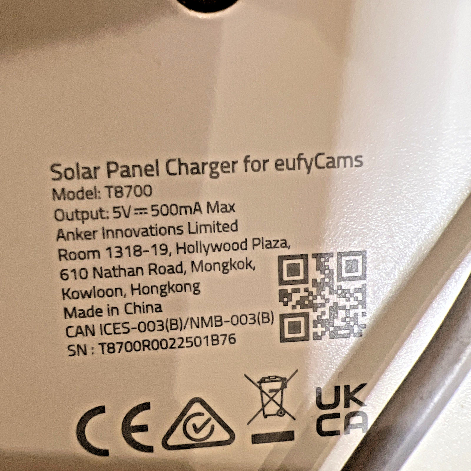 2 Pack Eufy Solar Panel 2.6W IP65 model T8700. Weatherproof for eufyCam .AS IS