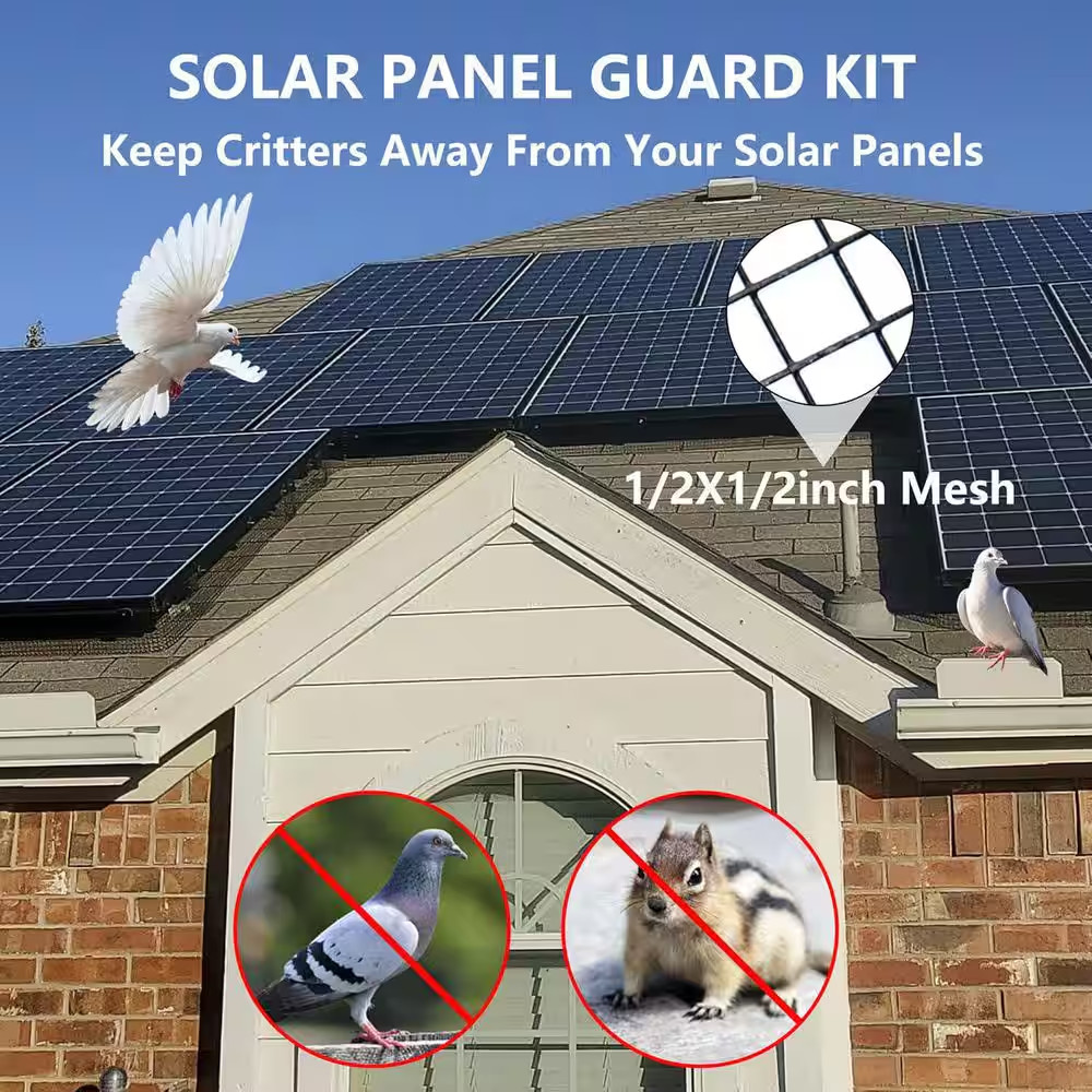 8 In. X 100 Ft. 1/2″PVC Coated Steel Solar Panel Critter Guard Roll Kit Black Pi