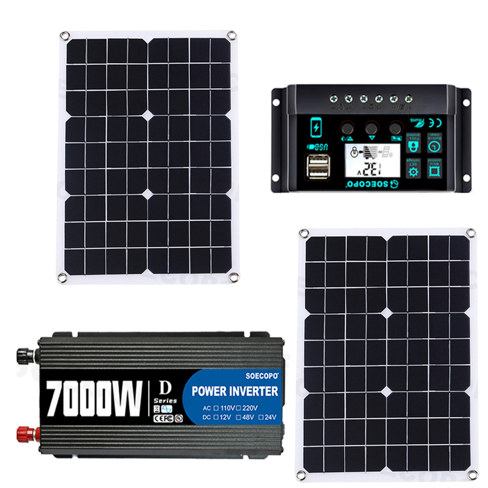 7000W Sine Wave Inverter Solar Kit | Complete Inverter 12V24V-110V/220V