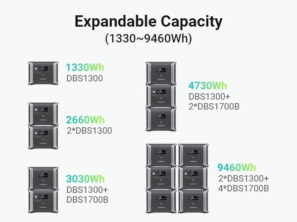 3030Wh Portable Power Station Solar Generator+Extra Battery Camping RV Dabbsson