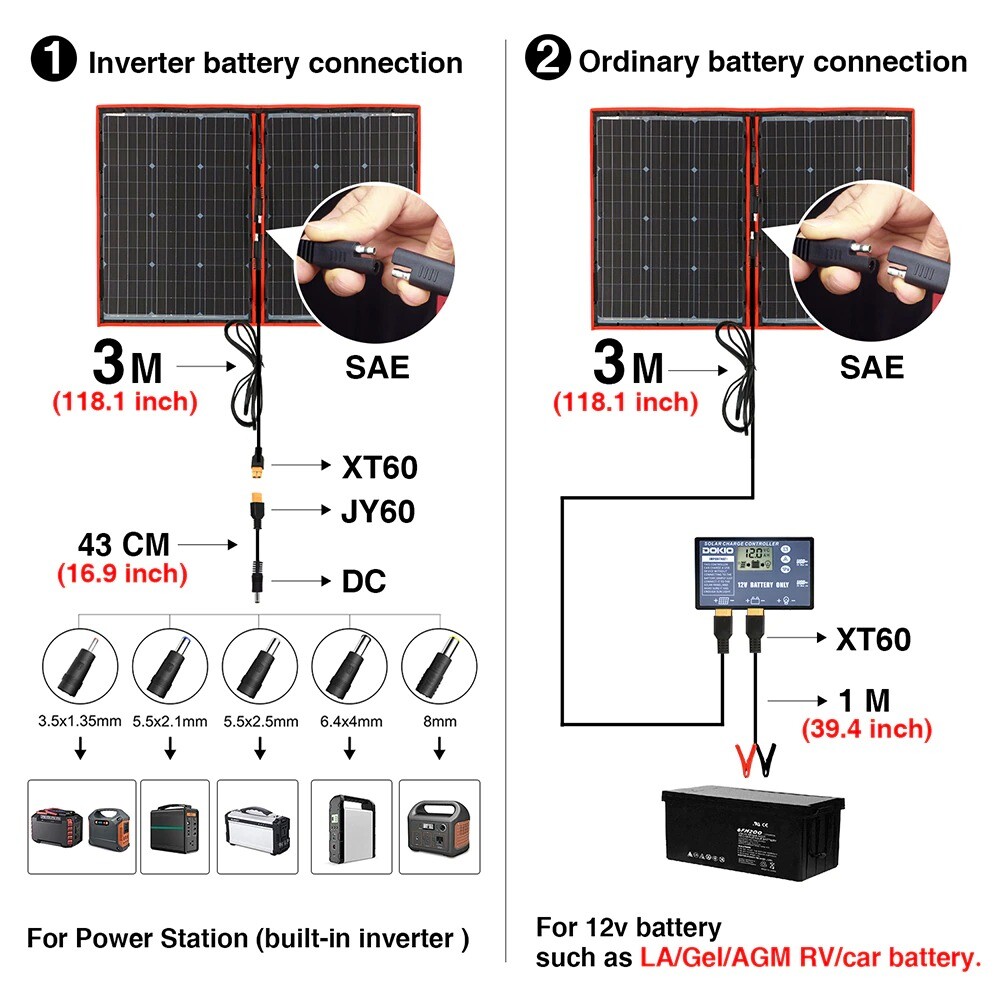 Best Folding Foldable Portable Solar Panel Camping Laptop 18V Volt Survival Watt