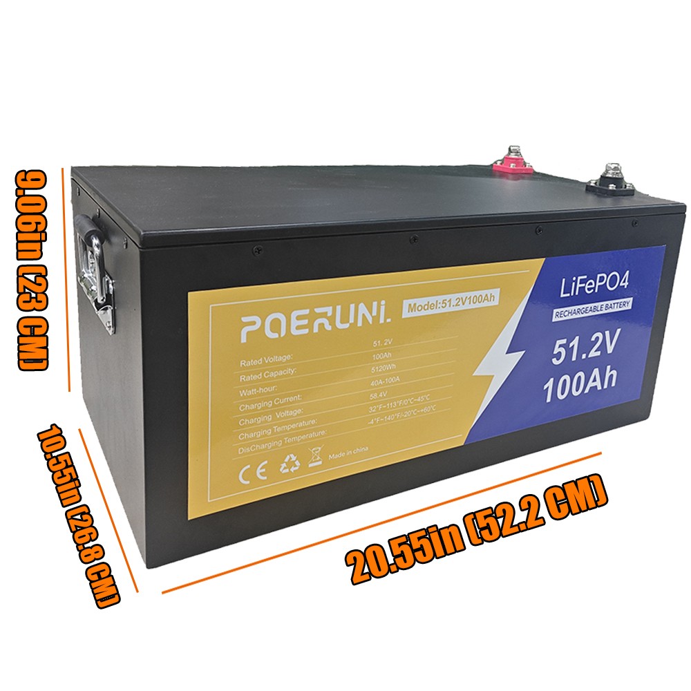 48V 50Ah 100Ah LiFePO4 Lithium Battery Deep Cycle Built-in BMS For Golf Cart NEW