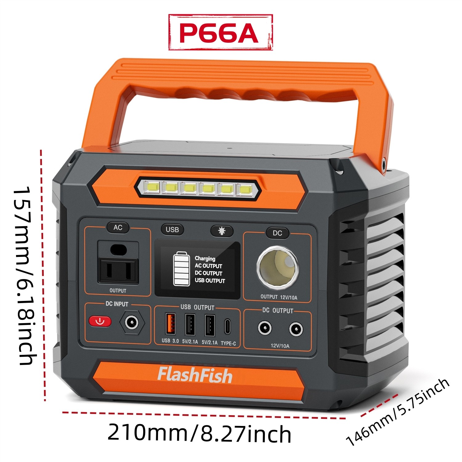 Flashfish P66A Portable Power Station 200W 144.3Wh 110V With Solar Panel 60W 18V