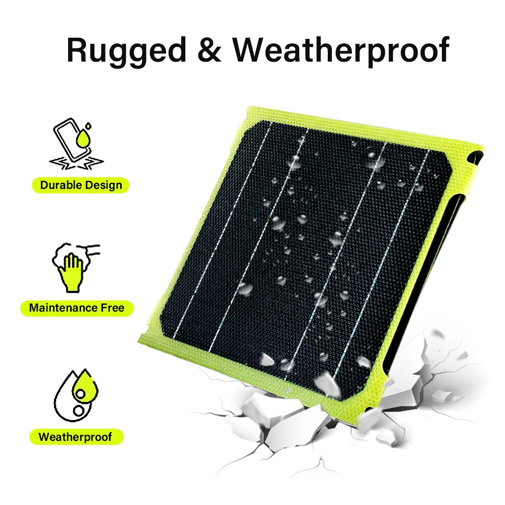 40W USB Solar Panel Folding Power Outdoor Camping Hiking Phone Charger Kit Green