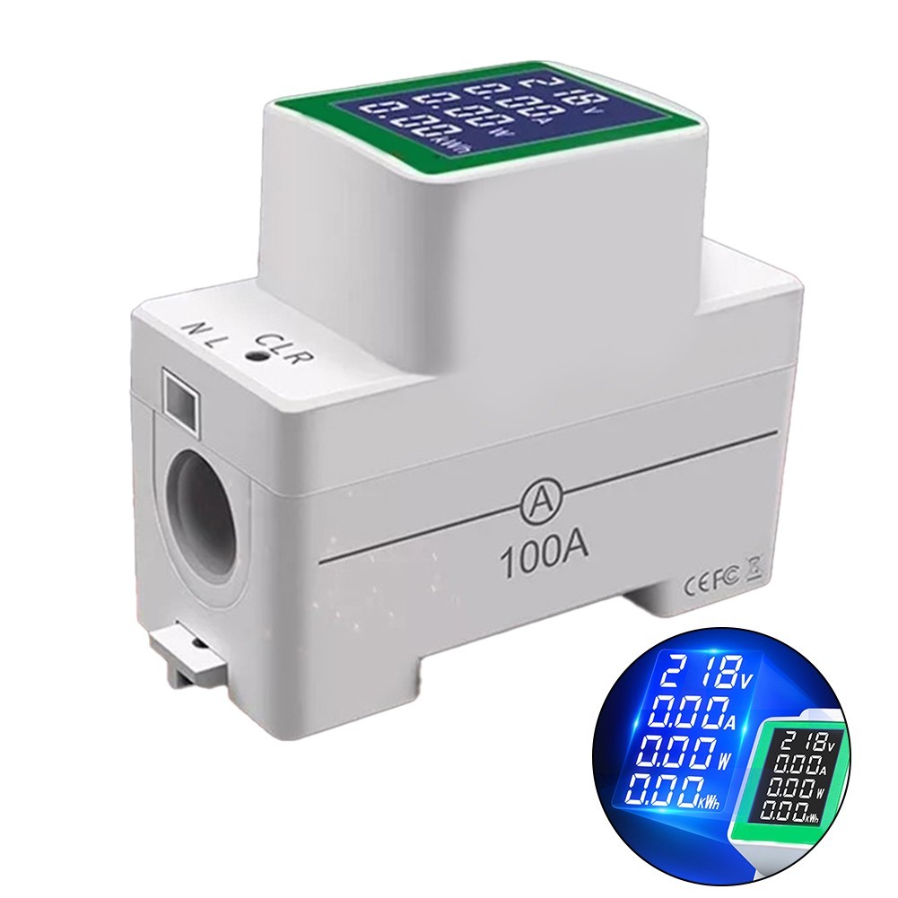 High Contrast Digital Voltmeter AC 50V300V for Easy Reading on Din Rail