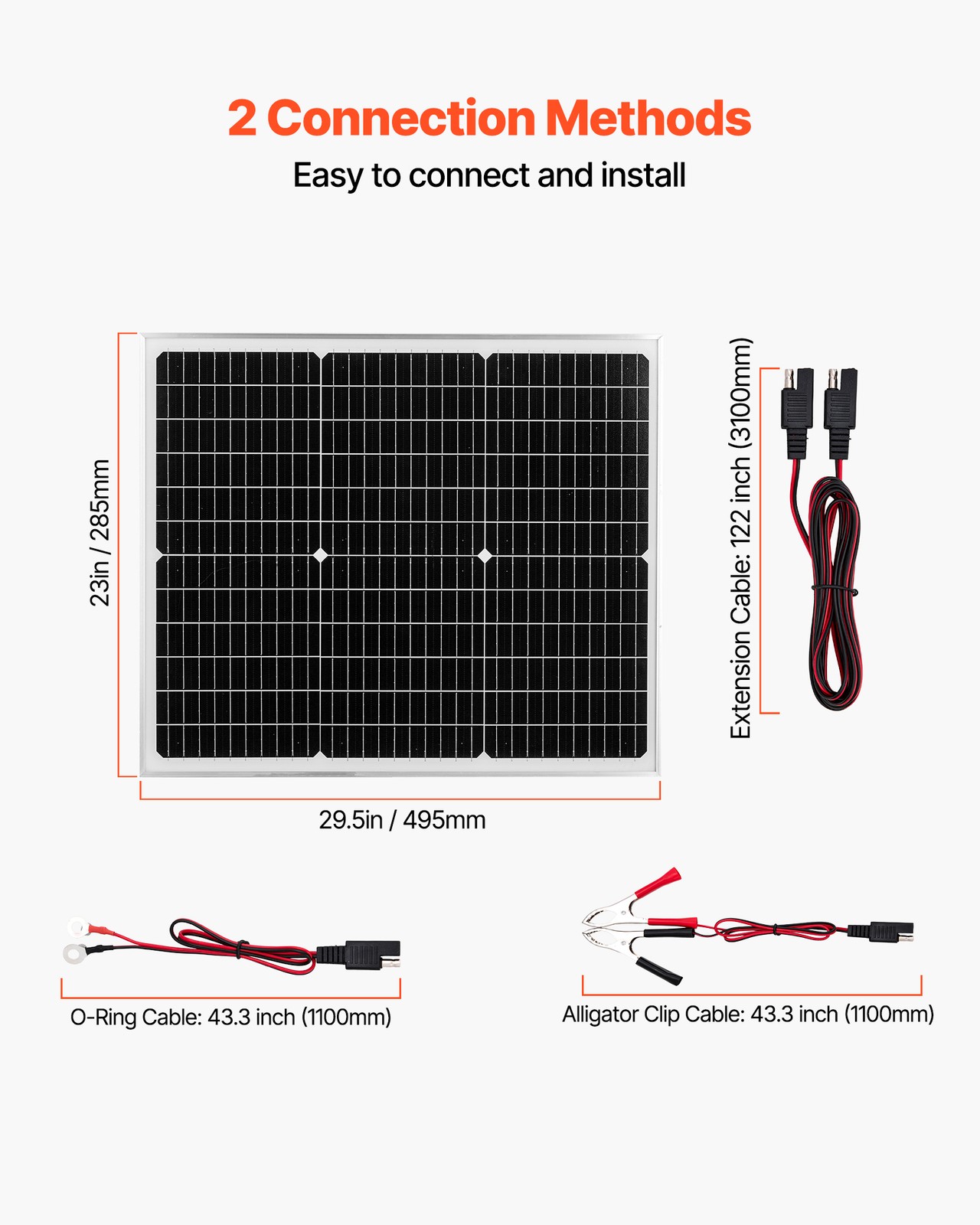 Uimoso 50W 12V Solar Charger Kit with MPPT Controller for Battery Maintenance