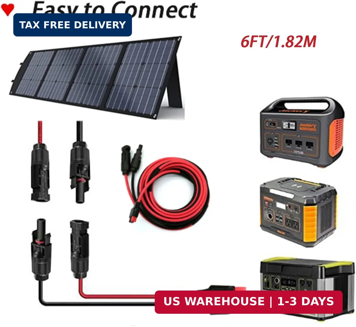 Solar Panel Kits Charge Cable Compatible with Anderson Adapter and Solar Connect