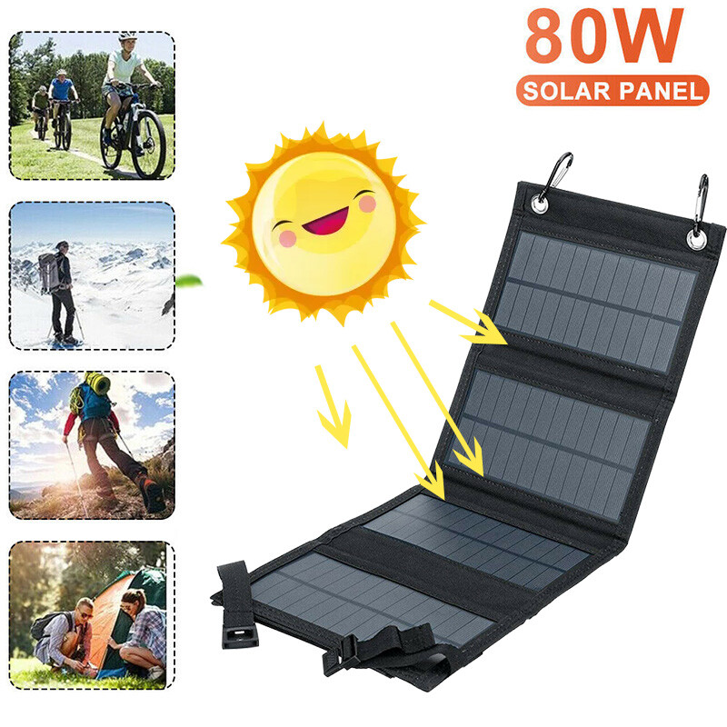 100Watt USB Portable Fast Charger Waterproof Solar Power Bank for Cell Phone
